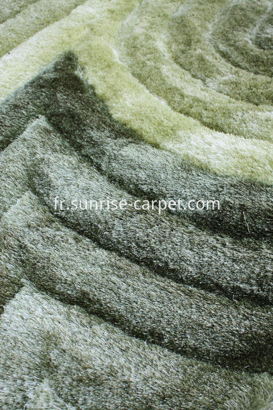 Tapis Soie Shaggy 3D en Polyester Polyester Silk Shaggy 3D Green Rug